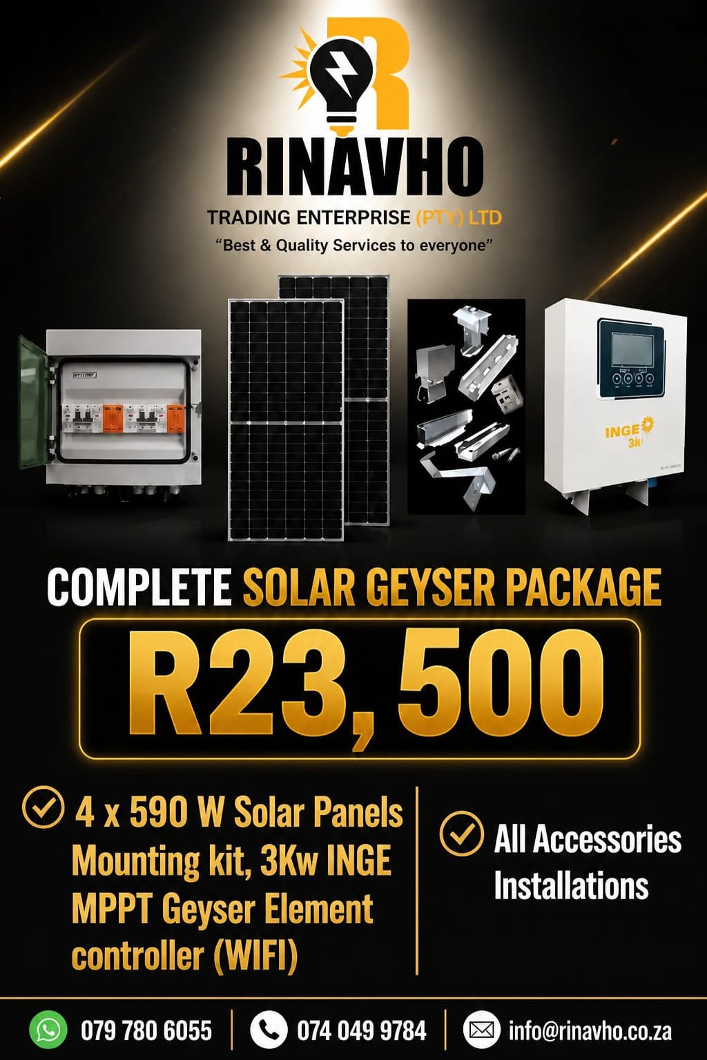 Complete Solar Geyser Package R23,500 - Gauteng